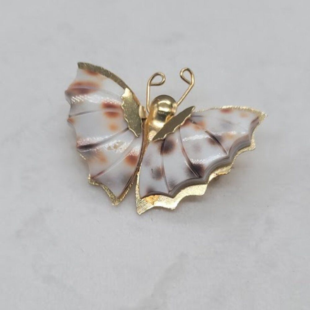 UNBRANDED Vintage Shell Butterfly Brooch